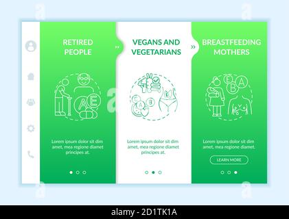 Human body needs onboarding vector template Stock Vector