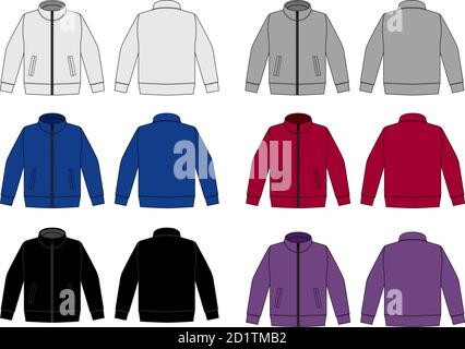 Casual jersey shirt (sports training wear ) vector illustration set Stock Vector