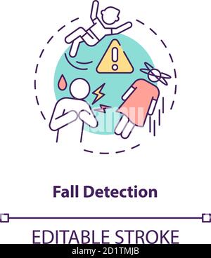 Fall detection concept icon Stock Vector