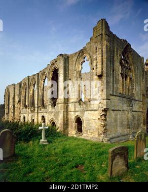 EASBY ABBEY, North Yorkshire. Refectory from the South West. Stock Photo