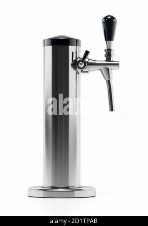 Beer tap isolated on white background. 3D illustration. Stock Photo