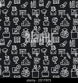 illustration of the education and knowledge education seamless pattern Stock Vector