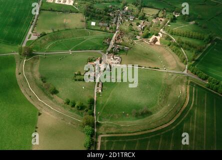 AVEBURY STONE CIRCLE, Wiltshire. Aerial view. Stock Photo