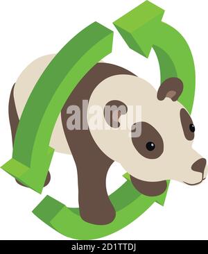 Wildlife care icon, isometric style Stock Vector