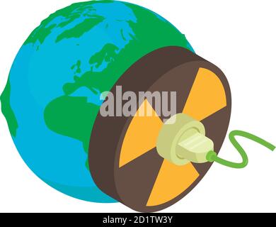 Atomic energy icon, isometric style Stock Vector
