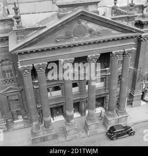 THEATRE ROYAL, Grey Street, Newcastle upon Tyne. The portico of the Royal Theatre viewed from a high vantage point. The theatre was opened in 1837. Photographed by Eric de Mare between 1945 and 1955.