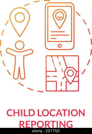 Child location reporting concept icon Stock Vector