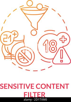 Sensitive content filter concept icon Stock Vector