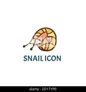 Snail logo template. Colorful snail icon on a white background. Vector EPS10 Stock Vector