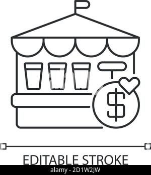 Fete pixel perfect linear icon Stock Vector