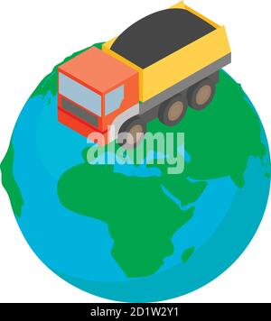 Coal resources icon, isometric style Stock Vector