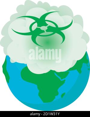 Nuclear pollution icon, isometric style Stock Vector