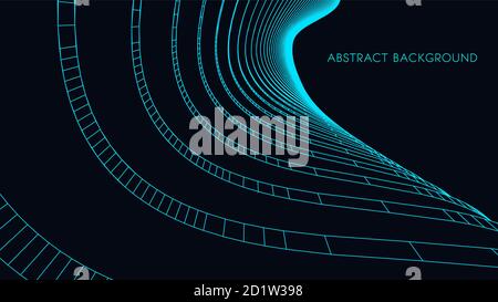 3D vector abstract futuristic design for business presentation. Architectural background for banner, booklet, poster. Intelligence artificial Stock Vector