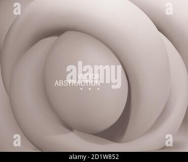Vector 3d illustration. Abstract background with Volumetric Abstract Shapes in pastel colors. Modern Concept.Template  for Cover or Poster or Banner Stock Vector
