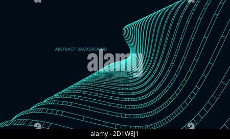 3D vector abstract futuristic design for business presentation. Architectural background for banner, booklet, poster. Intelligence artificial Stock Vector