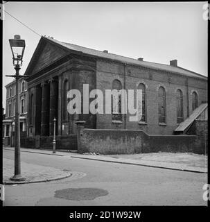 The Methodist New Connexion Chapel in Lascelles Street viewed from High Street with the British Legion Club visible in the background. Stock Photo