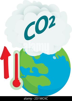 Global warming icon, isometric style Stock Vector