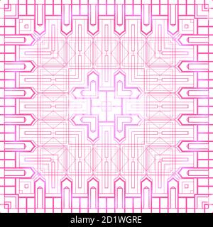 Delicate pink art deco pattern. Geometric ornament on a white background. Vector lace background for wallpapers, cards and your design Stock Vector