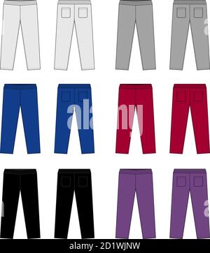 Casual jersey pants / sweat pants template vector illustration set Stock Vector