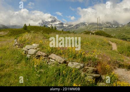 The Simplon pass in the alps between Switzerland and Italy Stock Photo