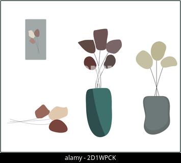 Bouquet of flowers, spring. Vector drawing. Postcard. Abstraction. Stock Vector