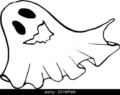 Halloween doodle ghost element. Isolated vector illustration for design Stock Vector