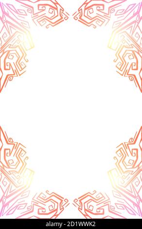 Vertical card with luxury paisley gold boho ornaments on white background. Tribal template for invitation, greeting card and your creativity. Stock Vector