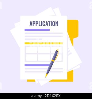Application form submit flat style design icon sign vector illustration Stock Vector