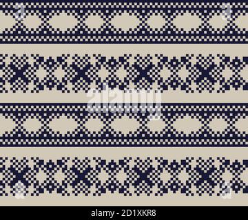 Christmas fair isle pattern background for fashion textiles, knitwear and graphics Stock Vector