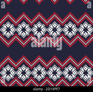 Christmas fair isle pattern background for fashion textiles, knitwear and graphics Stock Vector