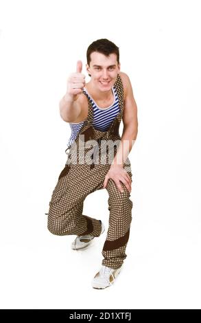 Cheerful young man in on white background Stock Photo