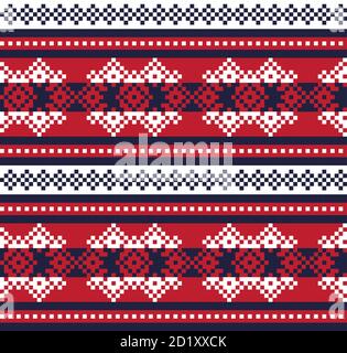 Christmas fair isle pattern background for fashion textiles, knitwear and graphics Stock Vector