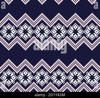 Christmas fair isle pattern background for fashion textiles, knitwear and graphics Stock Vector