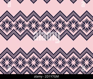 Christmas fair isle pattern background for fashion textiles, knitwear and graphics Stock Vector
