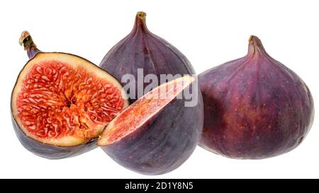 Sliced ​​figs closeup isolated on a white background. Stock Photo