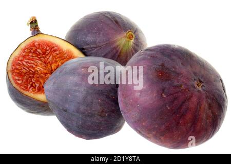 Sliced ​​figs closeup isolated on a white background. Stock Photo