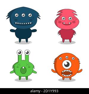 Cute baby devil. Vector cartoon illustration design. Isolated on white  background Stock Photo - Alamy