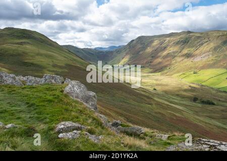 Boredale from the route up Beda Fell in Martindale in the Lake District, UK