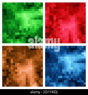 A set of multicolor polygon triangle triangular multi mosaic Stock Vector