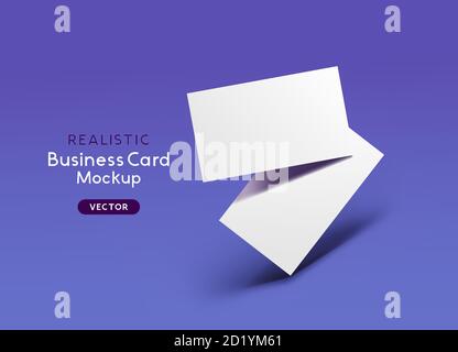 Realistic floating business branding cards template mockup layout with shadows. Vector illustration Stock Vector
