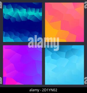 A set of multicolor polygon triangle triangular multi mosaic Stock Vector