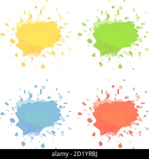 paint or ink splashes isolated on white vector illustration Stock Vector