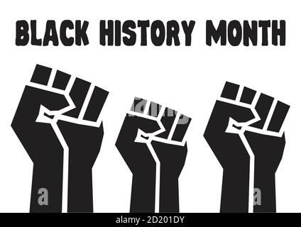 Black History Month BLM fists vector illustration Stock Vector