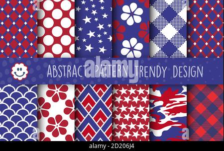 Independence Day Vector Patterns set for business, scrapbook Stock Vector