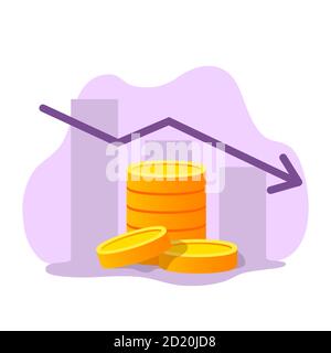 Economic crisis recession. The collapse of the economy. The fall of the exchange. Stock Vector