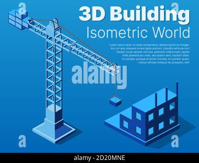 Urban industrial isometric 3d architectural flat plan Stock Vector