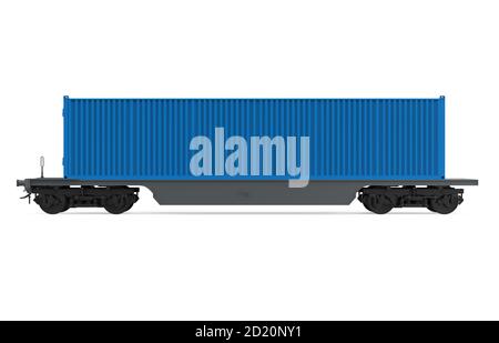 One Container Train Container Freight Train Isolated Stock Photo - Alamy