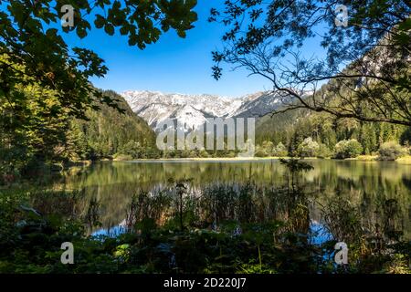 mountain lake Duerrsee (Dürrsee)  near Seewiesen in Styria, Austria Stock Photo