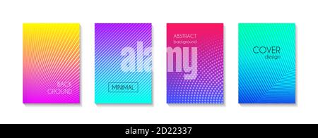 Abstract minimal vector cover templates. Trendy bright colorful gradient backgrounds for banners, flyers, presentations Stock Vector