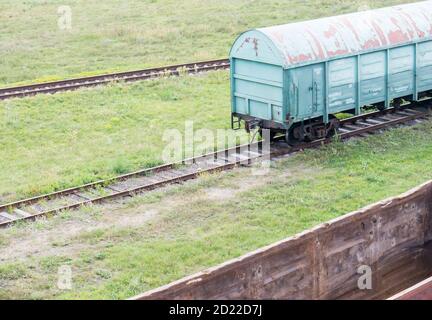 Railroad objects and background. Stock Photo